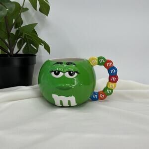Green M&M Oversized Vintage Coffee Cup Mug Ceramic 2001